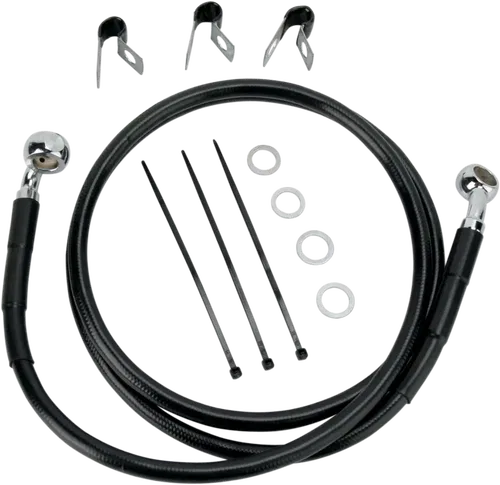 DRAG SPECIALTIES Brake Line - Front - Black - Fits +2" - '00-'07 FLST