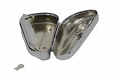 Left Side Chrome Oval Tool Box for Harley Davidson by V-Twin