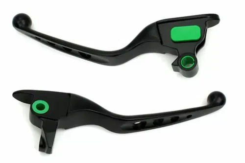 Black Drilled Hand Lever Set for Harley Davidson by V-Twin