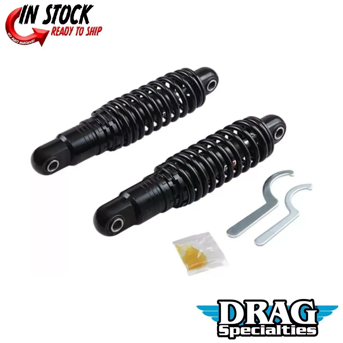 Drag Specialties 1310-1670 Heavy Duty Black 11" Shocks Adjustable Height