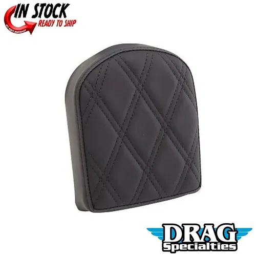 Drag Specialties Black Diamond 7" Short Backrest Pad for Harley Square Bar