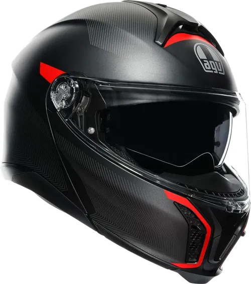 AGV Tourmodular Helmet - Frequency - Matte Gunmetal/Red - Fits XL