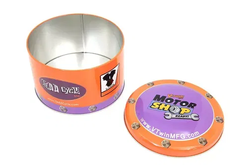 V-Twin Motor Shop Ready Round Can Set for Harley Davidson by V-Twin