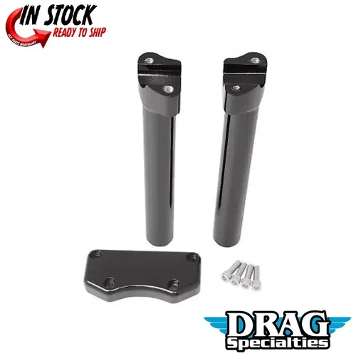 Drag Specialties 0602-0597 Black 10" Handlebar Riser Top Clamp Kit for 1" Harley