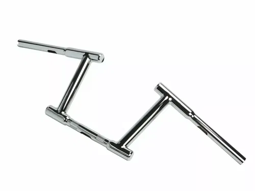 8" Z-Bar Racing Handlebar with Indents Chrome for Harley Davidson by V-Twin