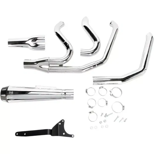 Bassani Chrome Short Road Rage Exhaust System 2-Into-1 for Harley FXR
