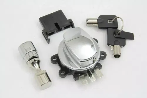 Hinge Ignition Switch Chrome for Harley Davidson by V-Twin