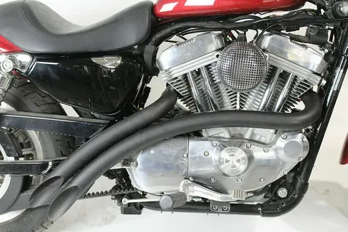 Curved Radius Exhaust Header Set Black fits Harley 07 - UP XL V-Twin 30-0005
