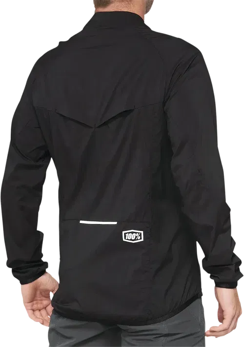 100% Corridor Stretch Windbreaker Jacket - Black - Small 40042-00000