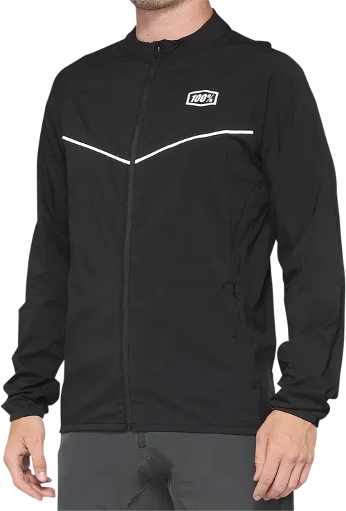 100% Corridor Stretch Windbreaker Jacket - Black - Small 40042-00000