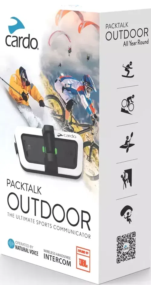 Cardo Packtalk Outdoor Single JBL Helmet Communication Waterproof White
