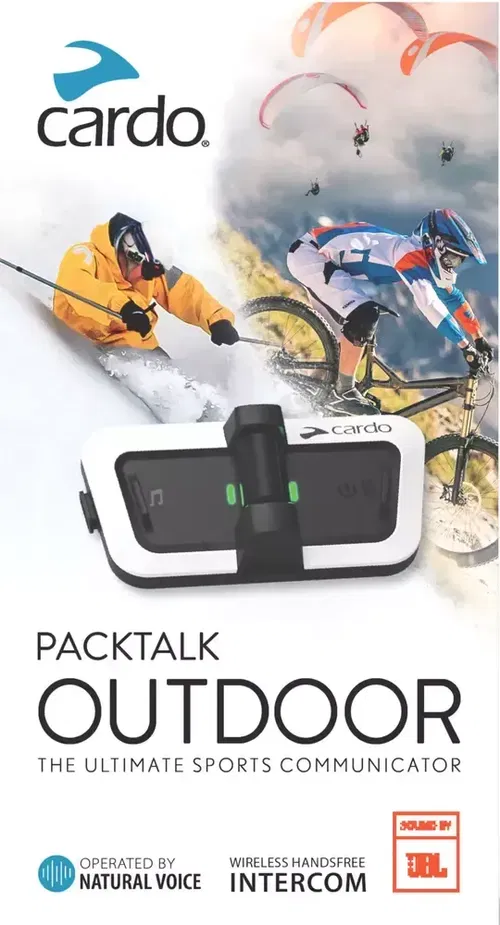 Cardo Packtalk Outdoor Single JBL Helmet Communication Waterproof White
