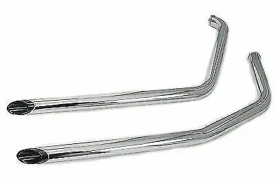 Exhaust Drag Pipe Set with Black Slash Tips for Harley Davidson by V-Twin
