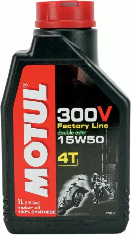 Motul 300V Full-Synthetic 4-Stroke Racing Motor Oil | 15W-50 | 1 Liter | 104125