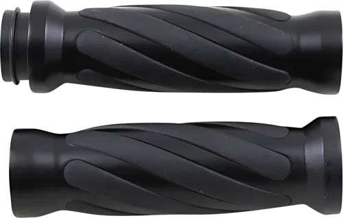 DRAG SPECIALTIES Twisted Grips - TBW - Matte Black 17-0543MBT