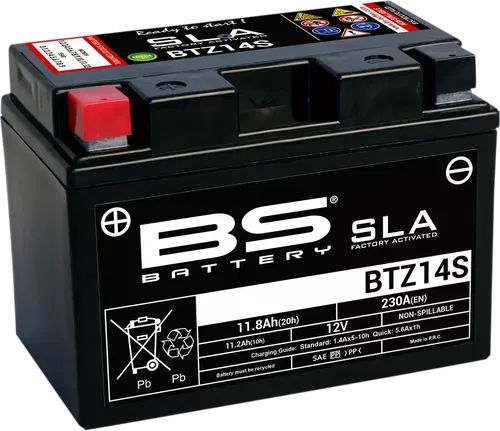 BS BATTERY SLA Factory- Activated AGM Maintenance-Free Battery BTZ14S (YTZ)