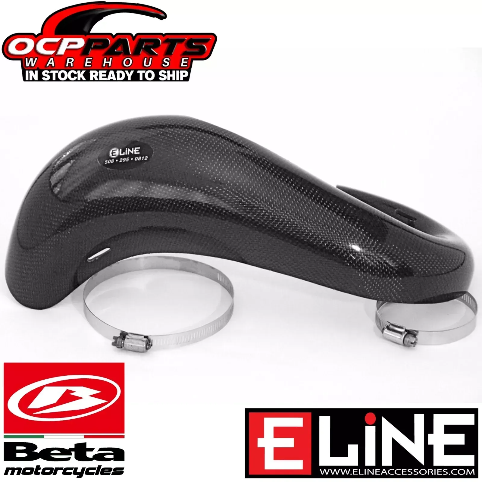 NEW E-LiNE ACCESSORIES CARBON FIBER PIPE GUARD SHIELD 2021 - 2023 BETA 200 RR