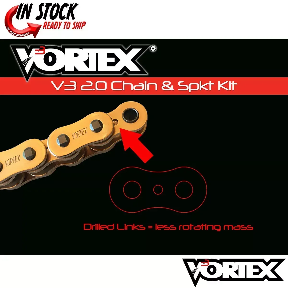 Vortex 525 Chain and Sprocket Kit 17-43 Tooth For Suzuki GSX-R750 11-18