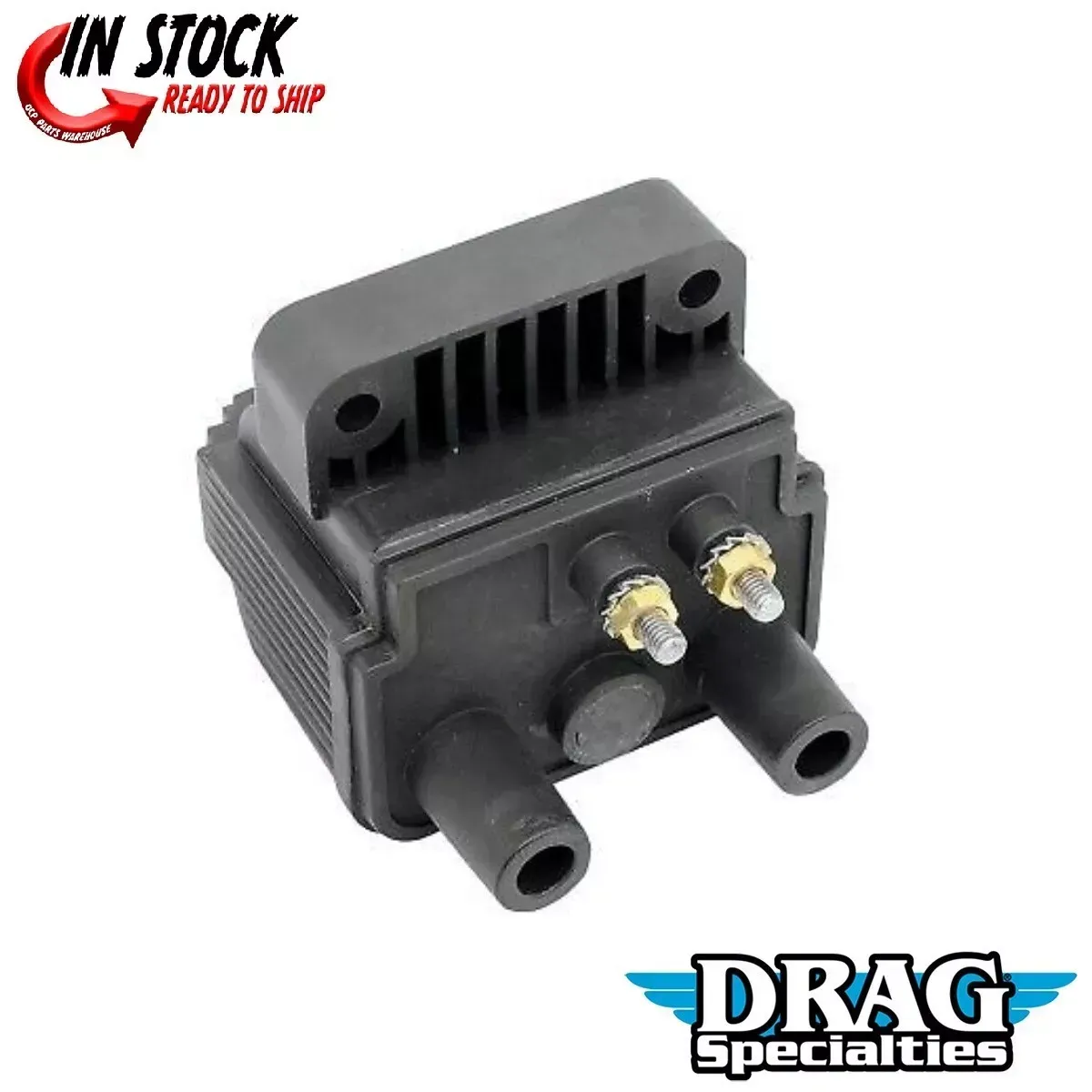 Drag Specialties Black 3 Ohm 12V Mini Dual Fire / Electronic Ignition Coil