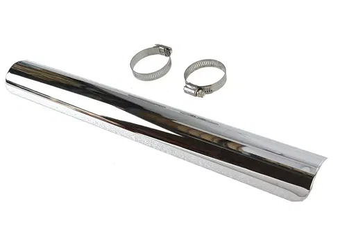 18" Exhaust Heat Shield Chrome for Harley Davidson by V-Twin fits 2" pipes