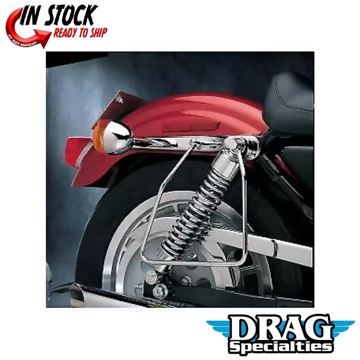 Drag Specialties DS-110852 Chrome Saddlebag Support Brackets for 82-93 Sportster