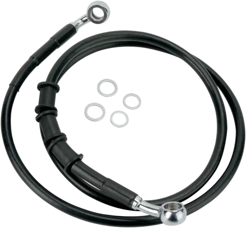 DRAG SPECIALTIES Brake Line - Front (Upper) - Black 680214BLK