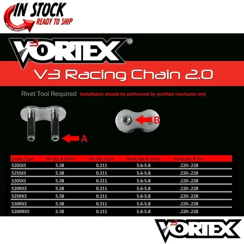 Vortex 520 Chain and Sprocket Kit 16-47 Tooth For Suzuki GSX-R750 06-10