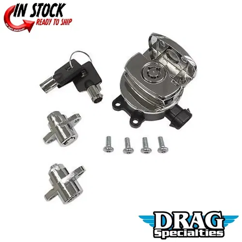 Drag Specialties Chrome Side Hinge Ignition Switch w Saddlebag Lock 14-22 FLHR