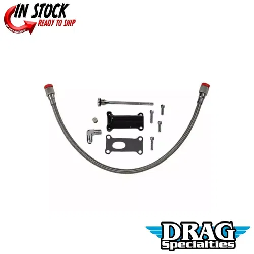 Drag Specialties Black Engine Oil Spout Kit Harley 02-06 FLHT/FLHR/FLHX/FLTR