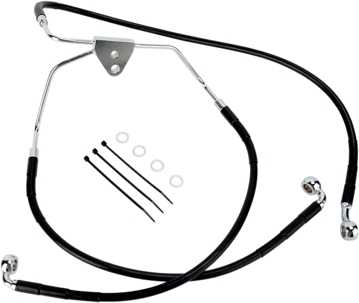 DRAG SPECIALTIES Brake Line - Front (Lower/Upper) - Black 620085-BLK