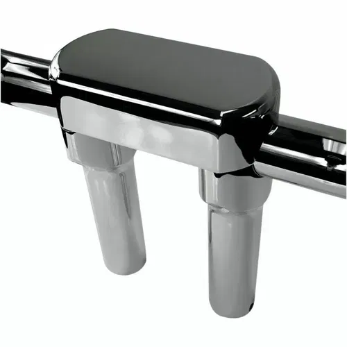 Drag Specialties 6" T Chrome Handlebar Risers Top Clamp Kit for 1.5" Bars Harley