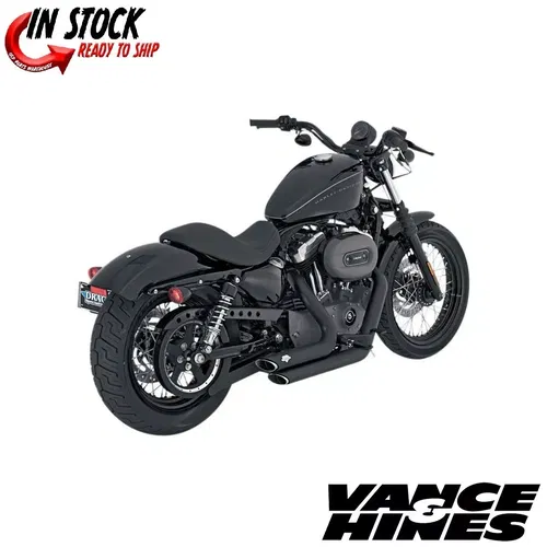 Vance & Hines Black Shortshots Staggered Exhaust for 2004-2013 Harley Sportster