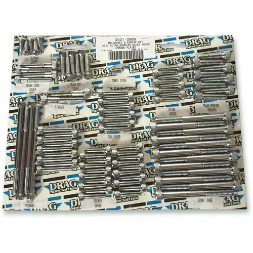 Drag Specialties Chrome Knurled Engine Bolt Kit Hardware 2017 Harley M8 M-Eight