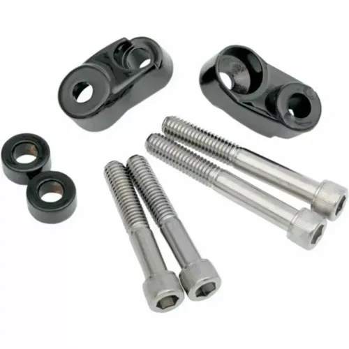 Gloss Black Short Front Turn Signal Relocation Mounts 39/49mm Sportster Dyna FXR