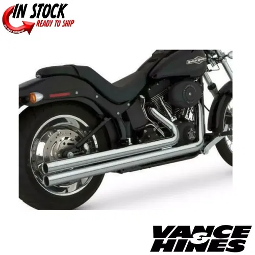 Vance & Hines Big Shots Long Dual Full Exhaust System Chrome Harley Davidson
