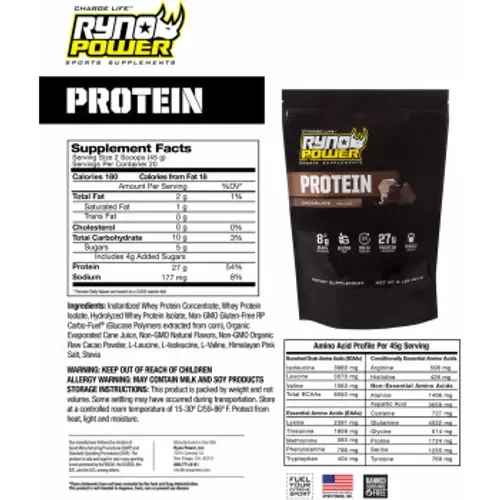 RYNO POWER Essentials Power Package - Hydration Fuel & Protein Powder CHOC/FRUIT