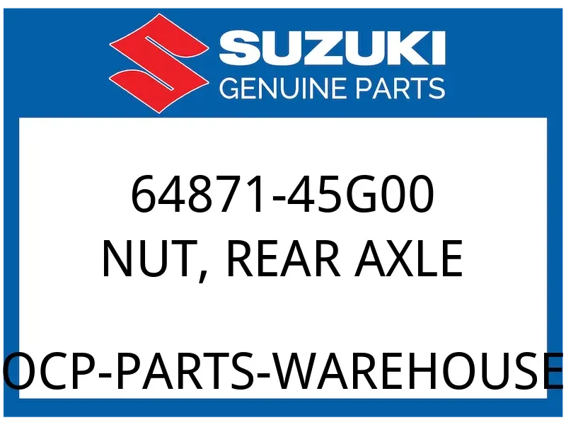 Suzuki OEM Part 64871-45G00 NUT, REAR AXLE