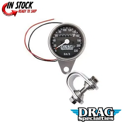 Drag Specialties 2210-0330 2.4" Mini Mechanical Metric 2:1 Speedometer