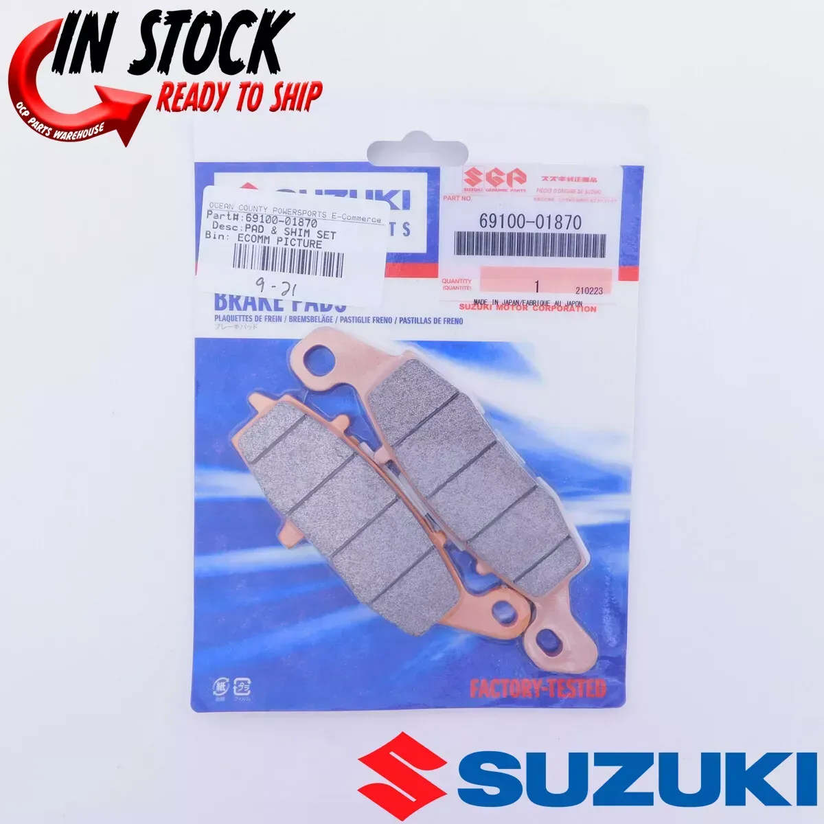 NEW OEM SUZUKI 2006-2020 M109R VZR1800 REAR BRAKE PADS 69100-01870