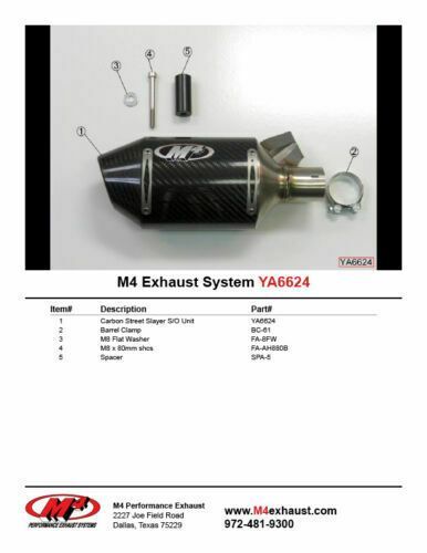 NEW YAMAHA 2006-2020 R6 M4 EXHAUST STEER SLAYER SLIP ON CARBON MUFFLER