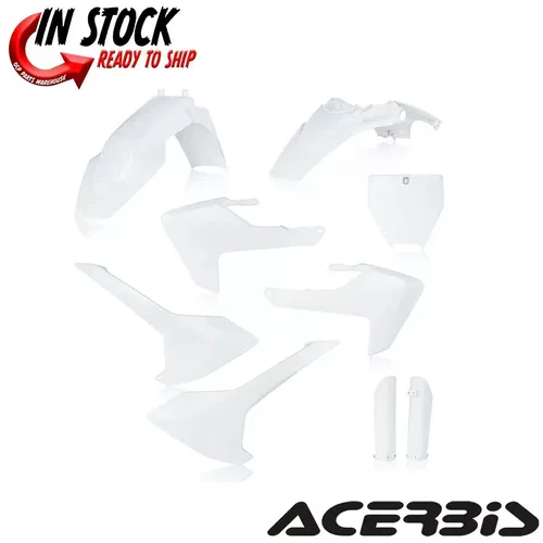 ACERBIS FULL PLASTIC FENDER KIT WHITE HUSQVARNA 2017-2023 TC65 2731980002