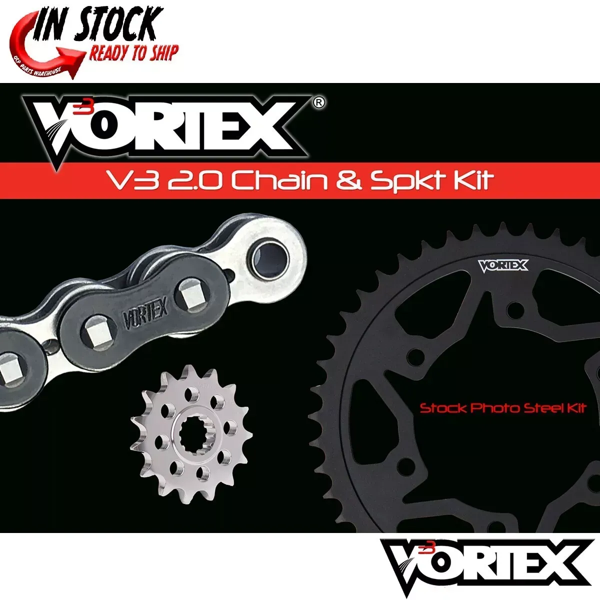 Yamaha FZ09 15-17 Vortex 525 Chain and Sprocket Kit 16-45 Tooth CK6453