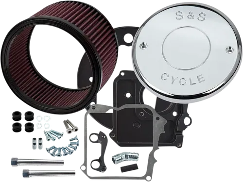 S&amp;S CYCLE Fits Air Cleaner Kit With Cover - Nostalgic Script - Chrome