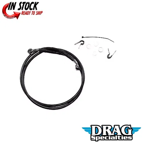 Drag Specialties 1741-2537 Extended Length Black Vinyl Front Brake Line Kit +10"