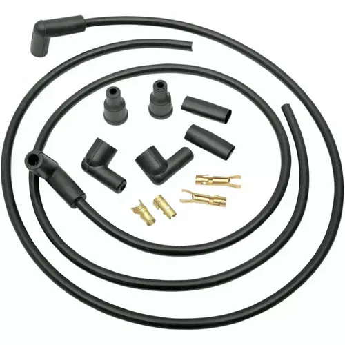 Drag Specialties Black 8.8mm Spark Plug Wire Set Universal Harley Dual Plug