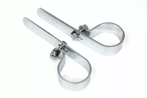 Chrome 1-3/4  Exhaust  P  Clamp Set for Harley Davidson by V-Twin