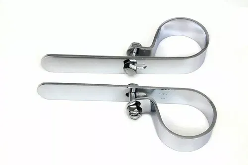Chrome 1-3/4  Exhaust  P  Clamp Set for Harley Davidson by V-Twin