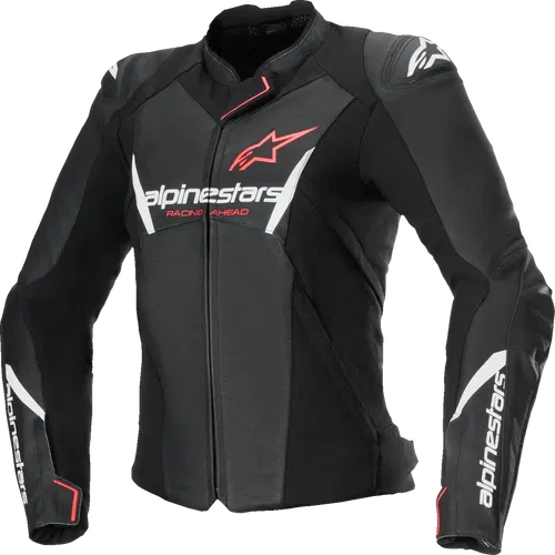ALPINESTARS Stella Faster v3 Leather Jacket - Black/White Fluo/Coral - US 10 /