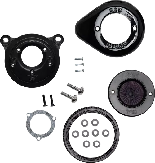 S&S Cycle Black Air Stinger Stealth Air Cleaner Kit 08-17 Harley Touring Softail