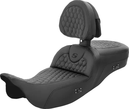 SADDLEMEN RoadSofa* Fits Seat - Honeycomb - With Backrest - Extended Reach -